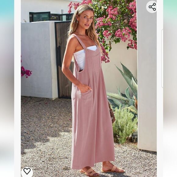 Automet Womens Jumpsuits Overalls Wide Leg Casual Summer Outfits Rompers Jumpers - Picture 2 of 14